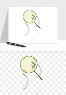 古风扇子元素png免抠