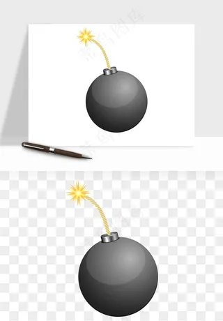 卡通地雷炸弹png免抠