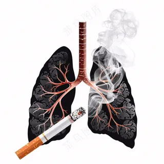 吸烟有害健康烟雾肺肝脏创意插画免抠
