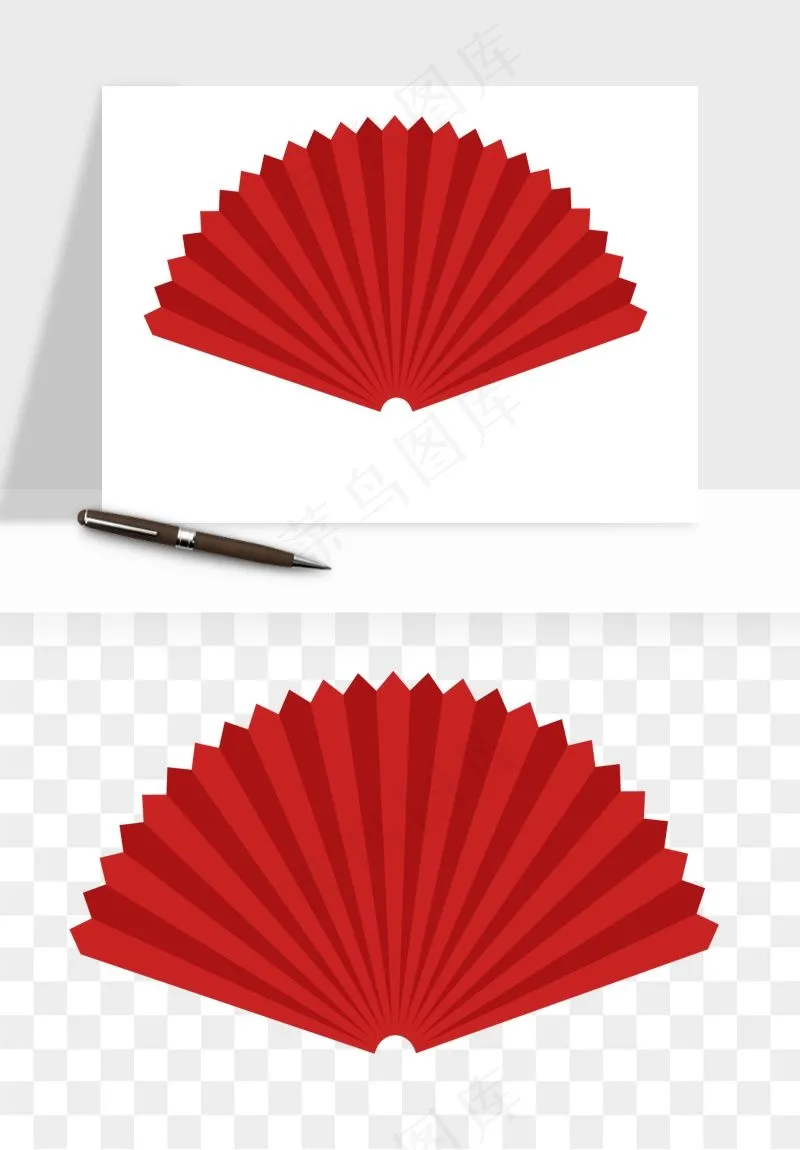 古风扇子元素png免抠