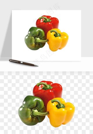 青圆椒蔬菜png免抠