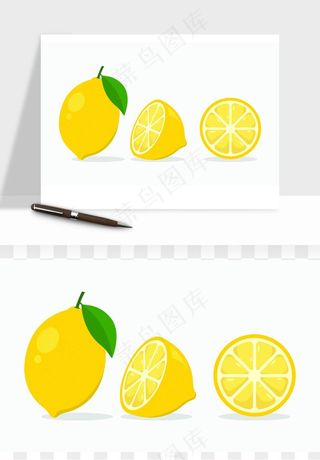 手绘柠檬矢量