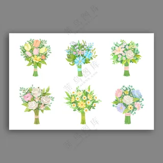 矢量花束插画元素