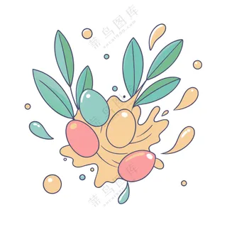 简约新鲜动态橄榄油飞溅