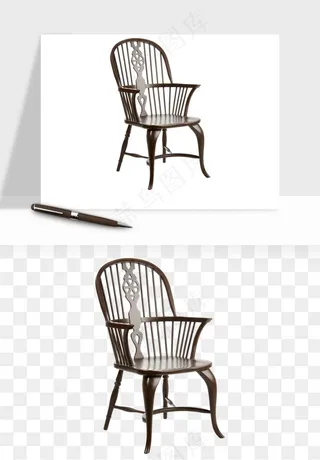 中式木椅子png免抠