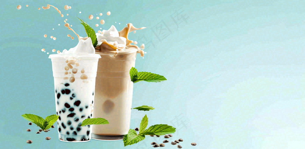 夏日饮品饮料清凉背景