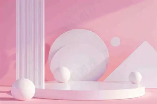 美妆护肤3d展台清新背景