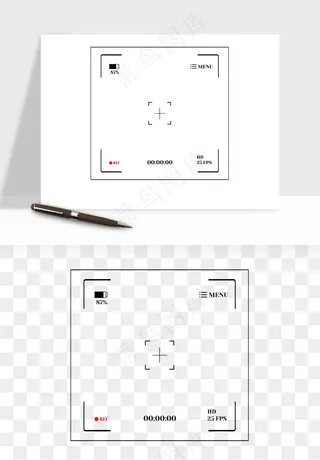 相机取景框屏幕边框png免抠