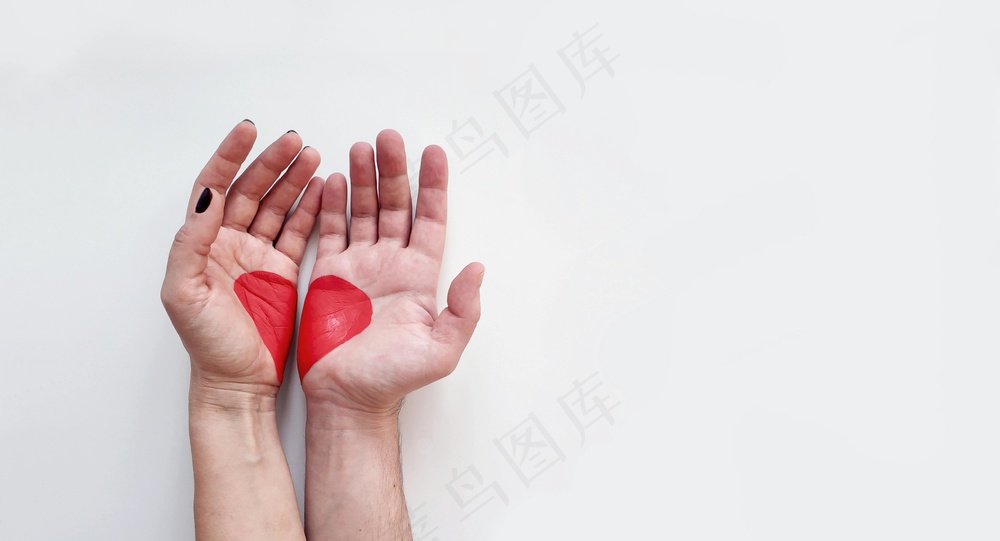 白色背景下的双色 爱心涂鸦