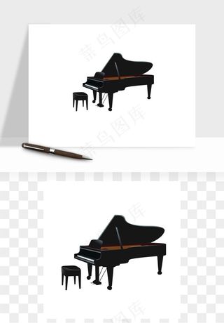 手绘钢琴矢量