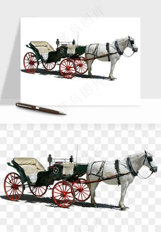 复古马车欧式png免抠