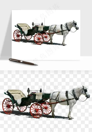 复古马车欧式png免抠