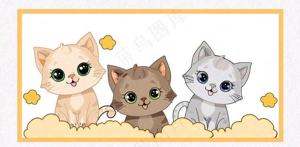 宠物生活馆猫狗卡通插画背景