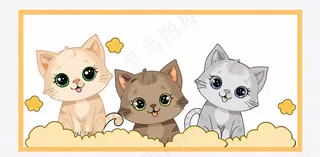 宠物生活馆猫狗卡通插画背景