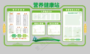 营养健康站  食堂公示栏