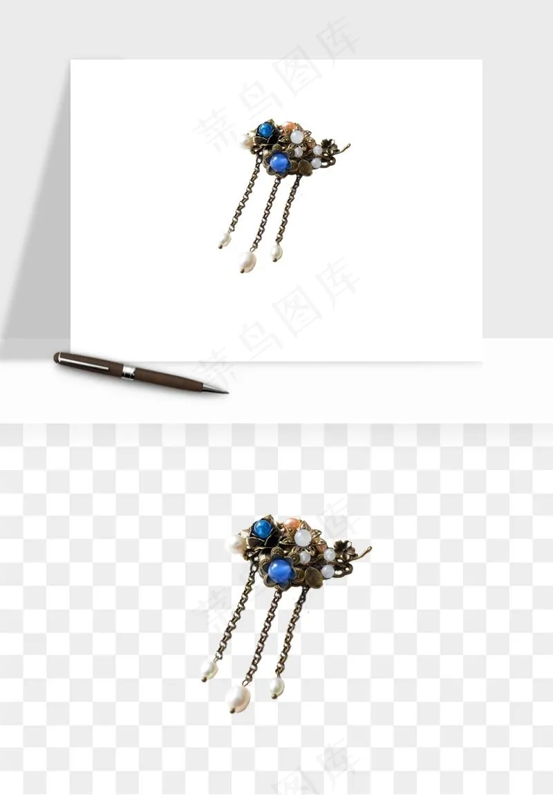 古风发簪头饰配饰png免抠