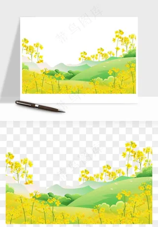 油菜花田png免抠