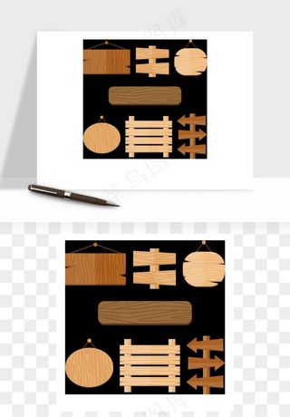 木牌指示路牌挂牌矢量png免抠