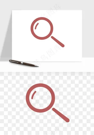 手绘放大镜镜片png免抠