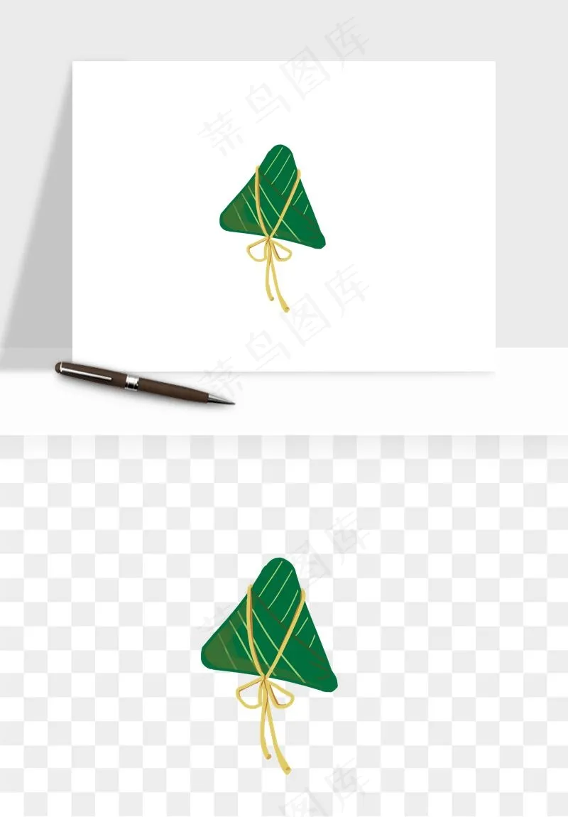 国潮粽子手绘肉粽png免抠