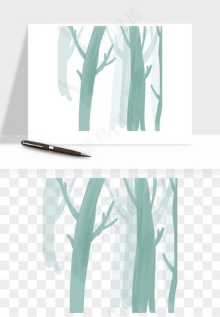 卡通树干枯树树林png免抠