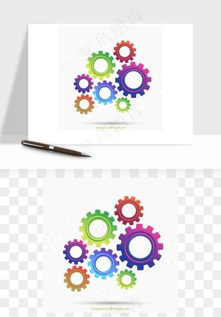 商务科技齿轮组矢量png免抠