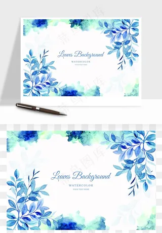 水彩花卉手绘矢量背景