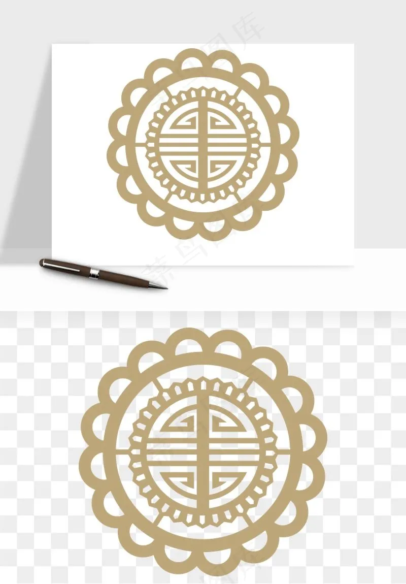 中式镂空古典图案png免抠