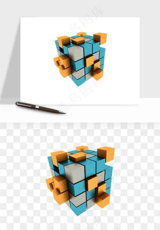 立体创意魔方png免抠