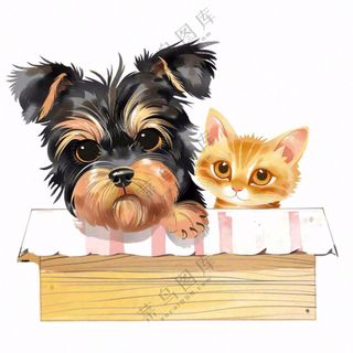 萌宠宠物猫狗礼盒免抠