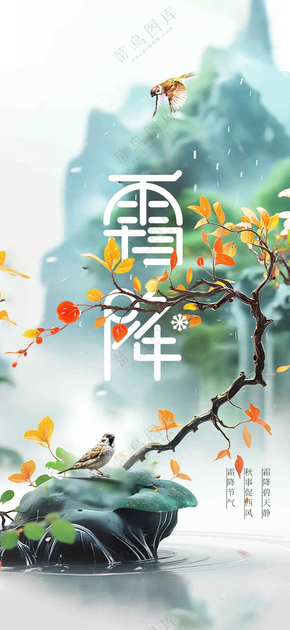 霜降节气传统活动海报
