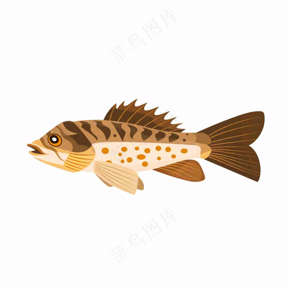 海洋鱼类海鲜卡通插画免抠