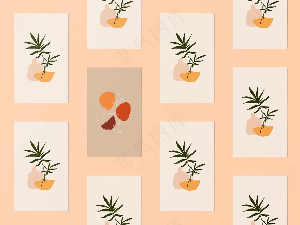 暖色卡片展示样机 