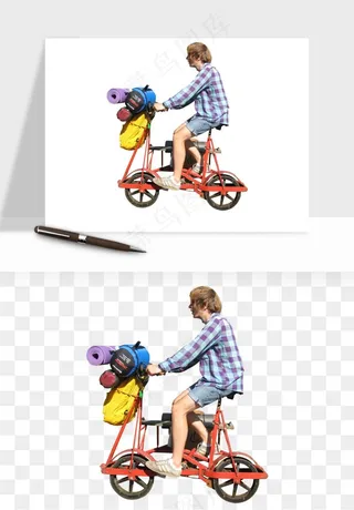 骑行人物自行车手png免抠