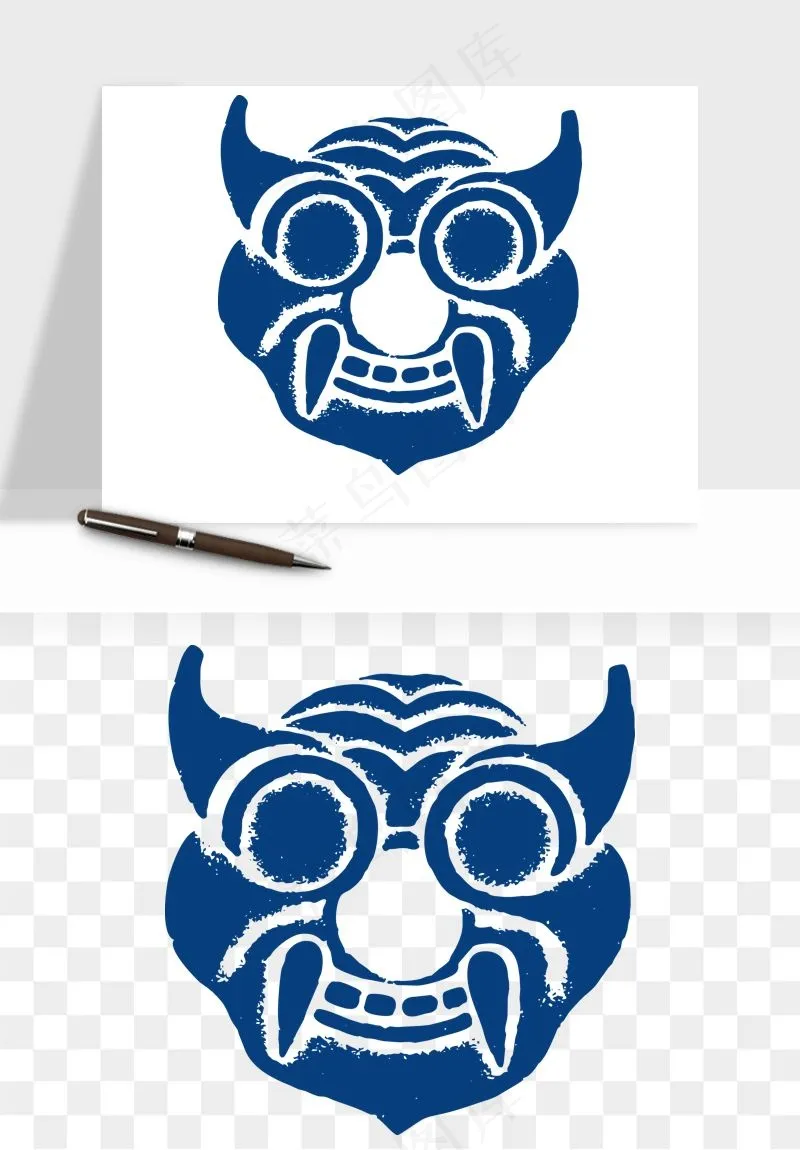 青花瓷花纹花卉图案png免抠