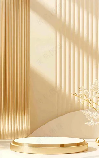 美妆护肤3d展台清新背景