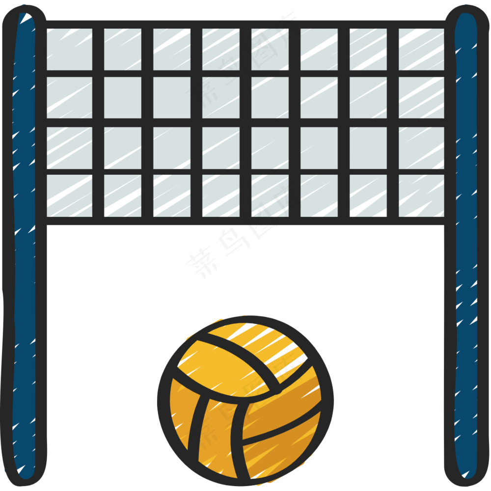 排球 铅笔手绘图标 icon