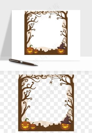 手绘万圣节边框png免抠