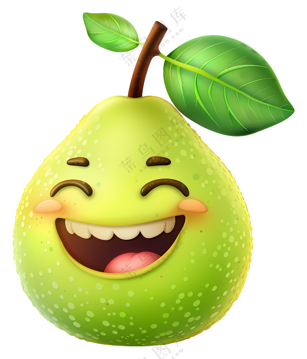 3d卡通水果微笑梨