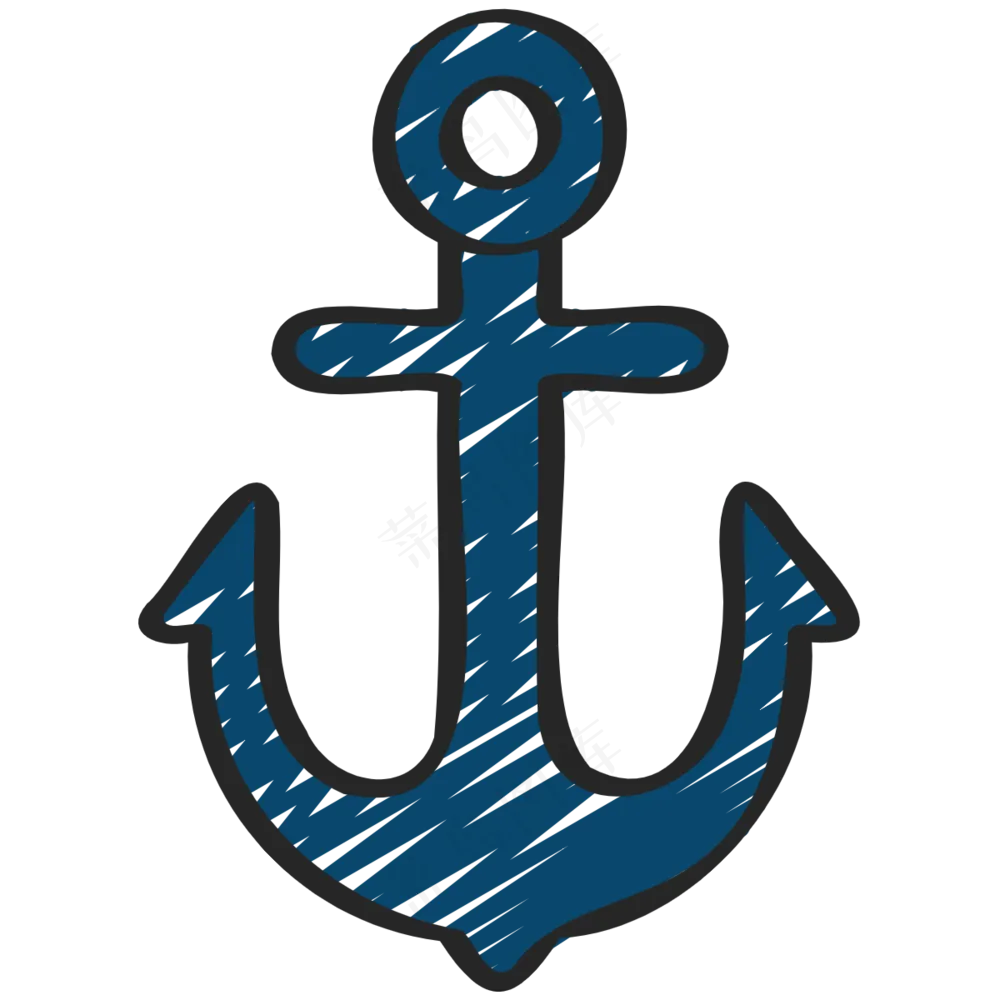 船锚 铅笔手绘图标 icon
