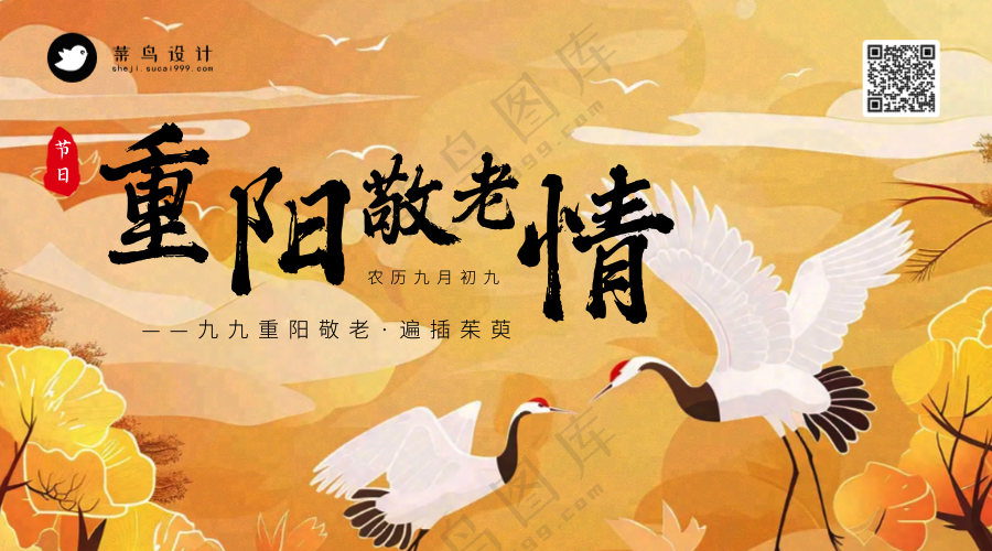 重阳节敬老横版海报
