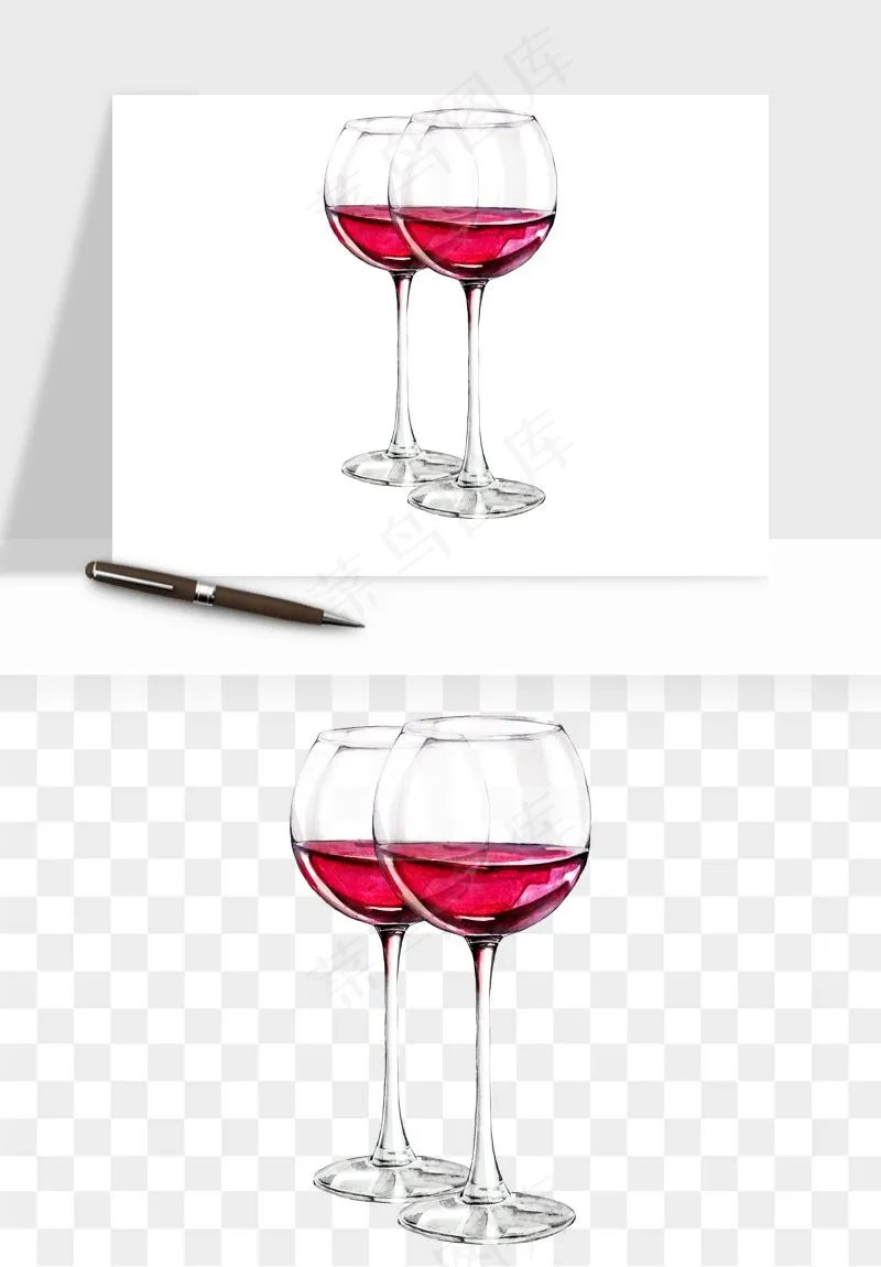 红酒玻璃酒杯png免抠