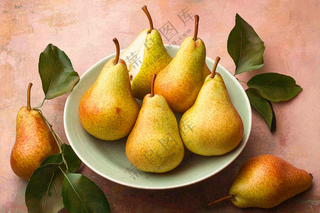 新鲜水果梨子摄影图