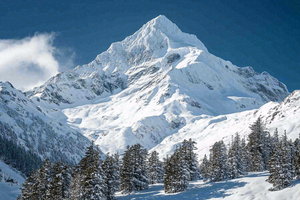 高原高山雪山风光风景摄影图