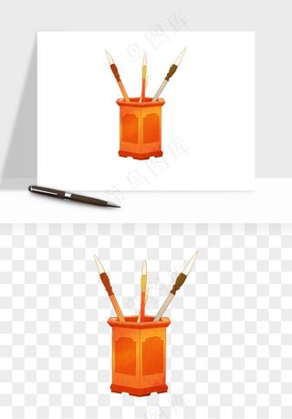 笔墨纸砚文房四宝png免抠