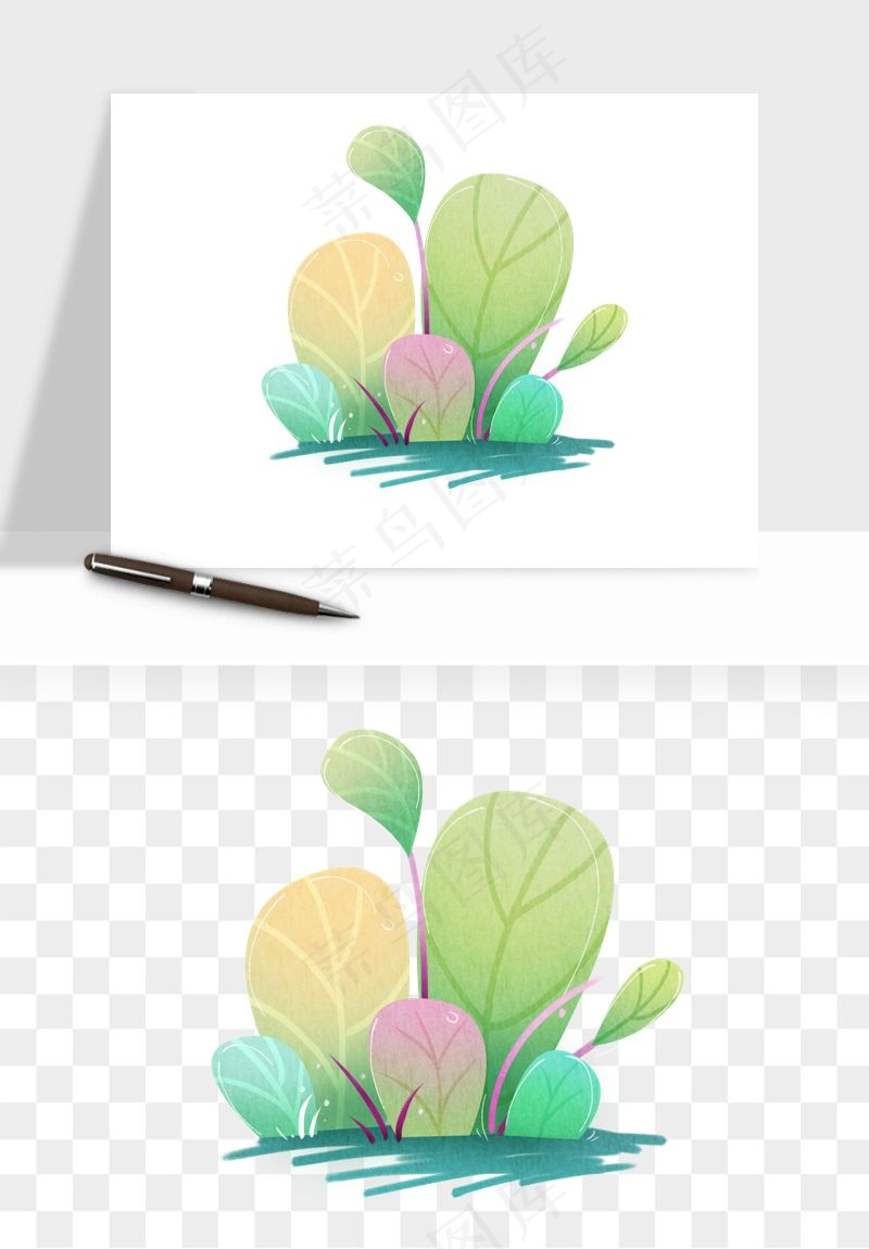 植物花卉边框装饰png免抠