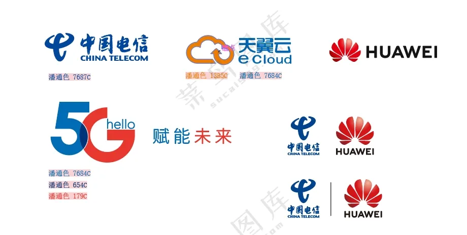 电信华为logo合集