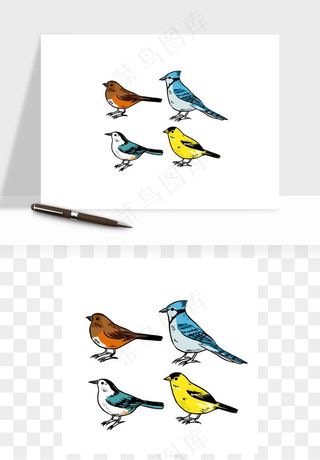 小鸟手绘矢量