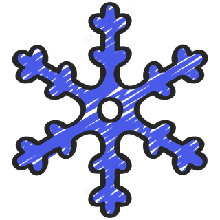 蓝色雪花 铅笔手绘图标icon