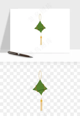 国潮粽子手绘肉粽png免抠